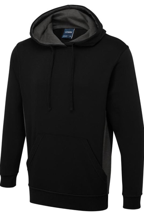 Uneek UC517 Charcoal - 280GSM Two Tone Hooded Sweatshirt