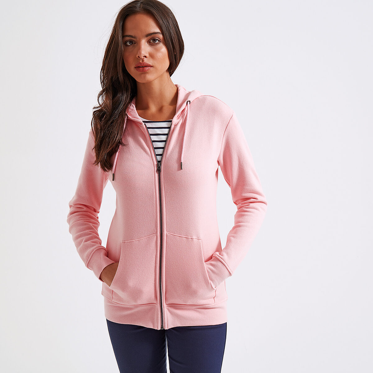 Women's zip-through organic hoodie