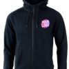 a black jacket with a logo on it