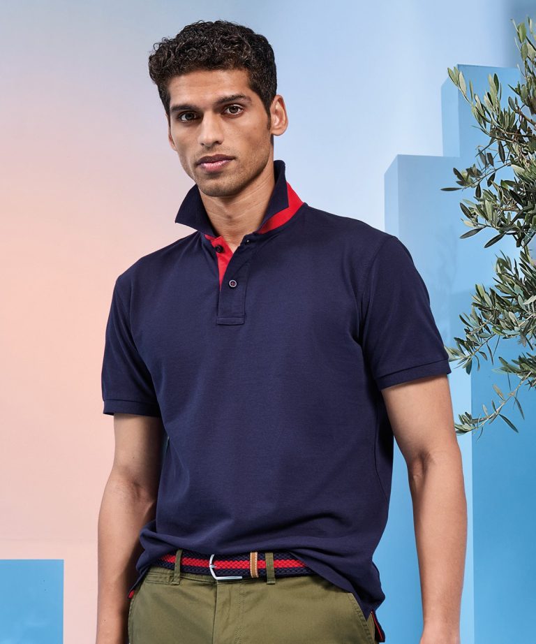 Asquith &#038; Fox &#8211; Mens Classic Fit Contrast Polo AQ012, Vivid Promotion Workwear