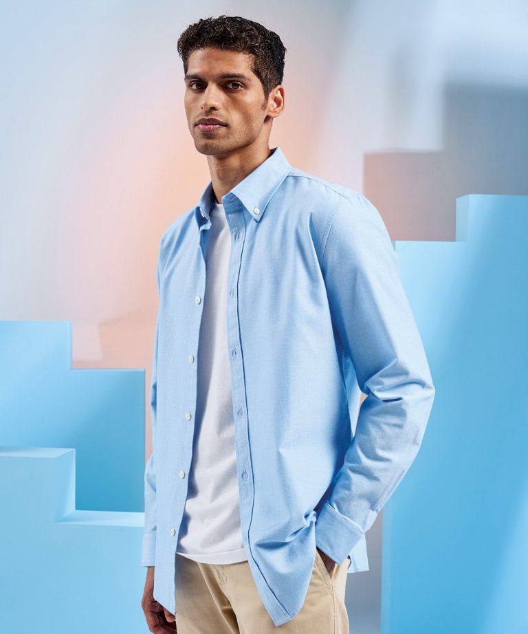 Asquith &#038; Fox &#8211; Mens Cotton Long Sleeve Oxford Shirt AQ039, Vivid Promotion Workwear