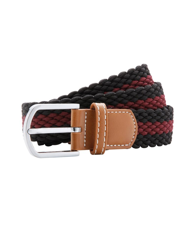 Alternative view of Asquith & Fox - Two - Colour Stripe Braid Stretch Belt AQ901