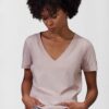 Build Your Brand &#8211; Womens Stretch Jersey Short Slim Top BY314, Vivid Promotion Workwear