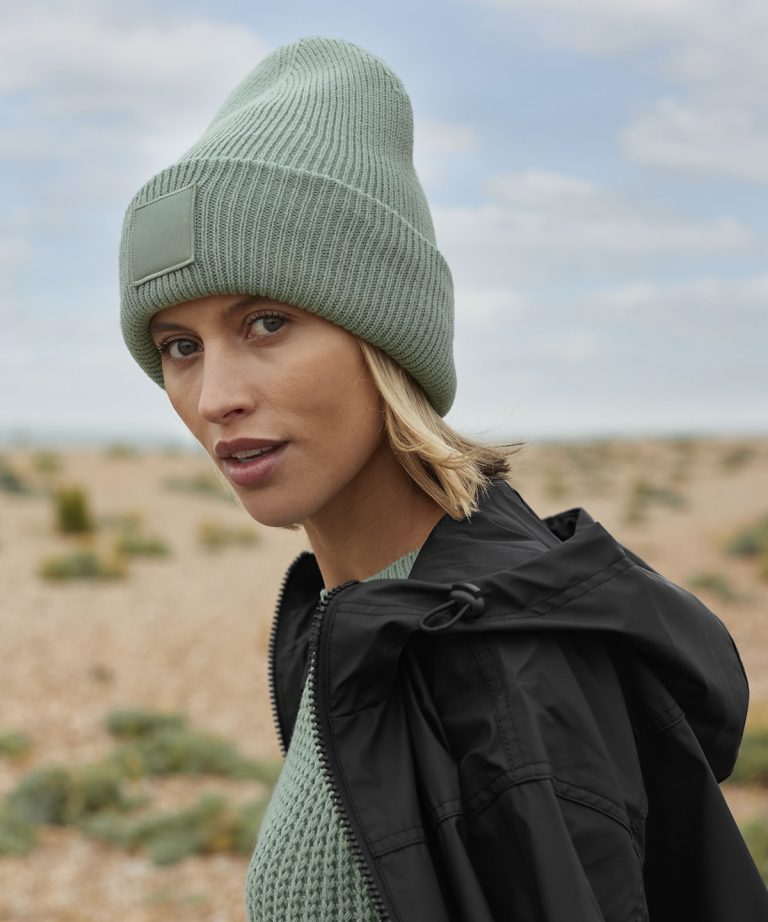Alternative view of Beechfield - Deep - Cuffed Tonal Patch Beanie B336R