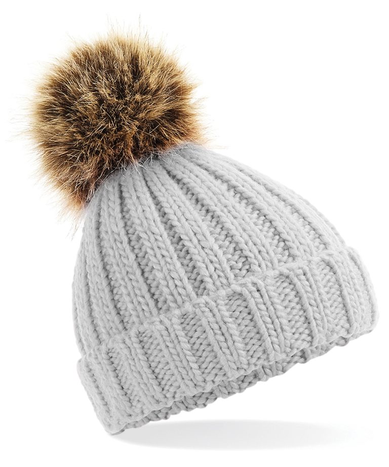 Beechfield &#8211; Infant| Junior Fur Pom Pom Chunky Beanie B412A, Vivid Promotion Workwear
