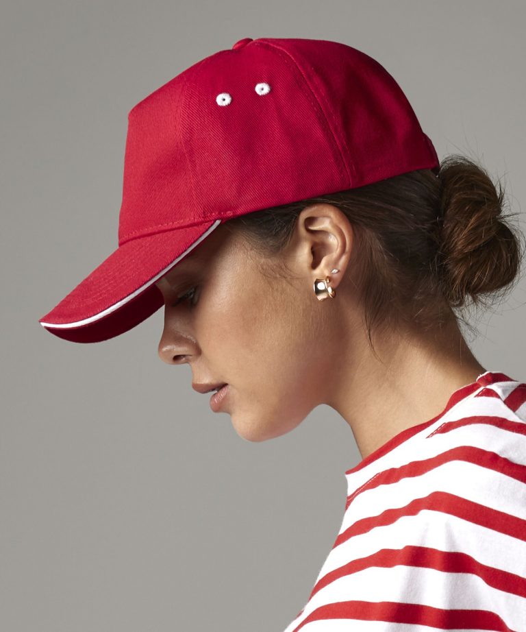 Beechfield &#8211; Ultimate 5 &#8211; Panel Cap  &#8211;  Sandwich Peak BC15C, Vivid Promotion Workwear