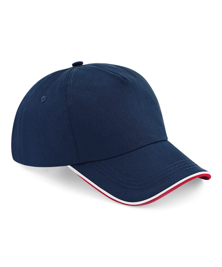 Beechfield &#8211; Authentic 5 &#8211; Panel Cap  &#8211;  Piped Peak BC25C, Vivid Promotion Workwear