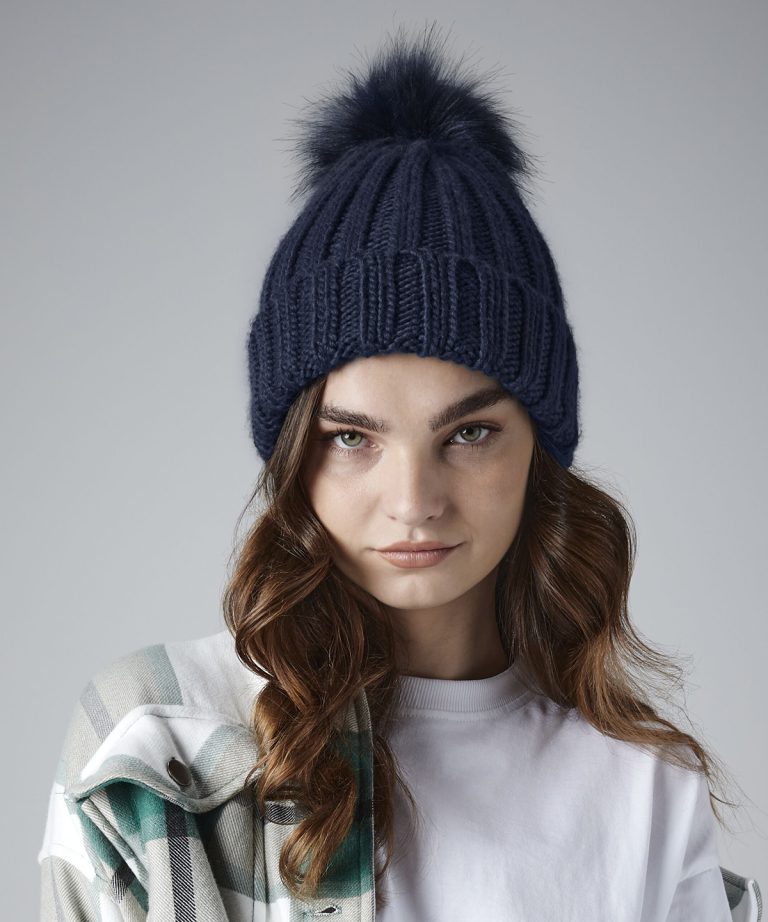 Beechfield - Verbier Fur Pop Pom Chunky Beanie BC413