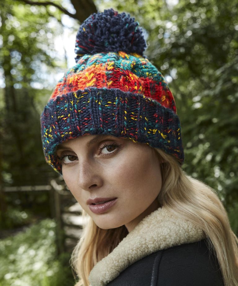 Beechfield &#8211; Corkscrew Pom Pom Beanie BC486, Vivid Promotion Workwear