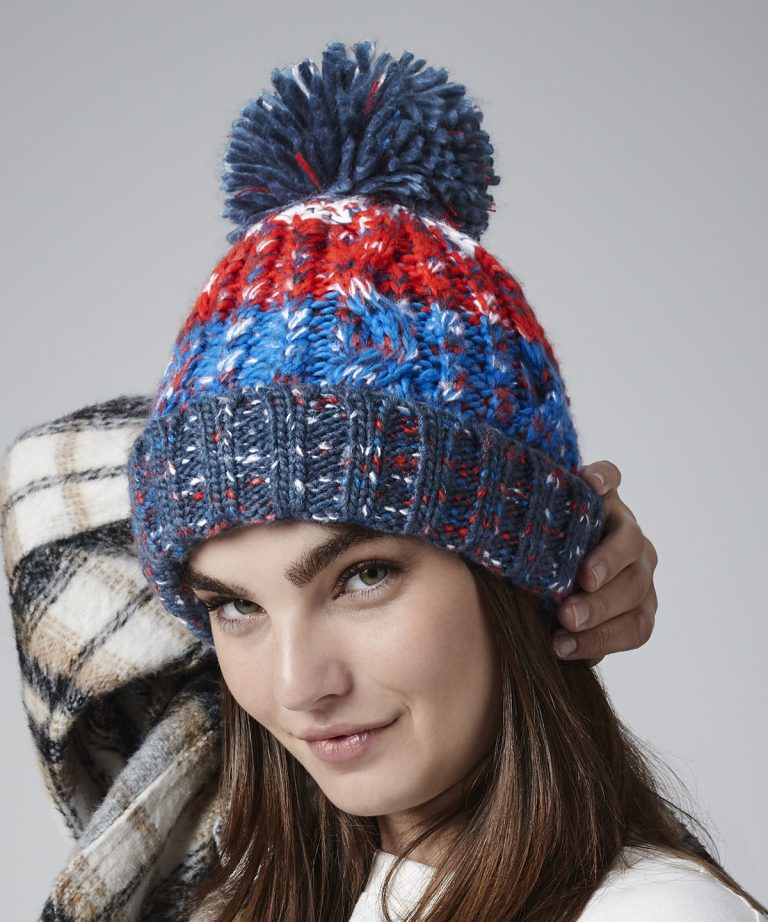 Beechfield &#8211; Corkscrew Pom Pom Beanie BC486, Vivid Promotion Workwear