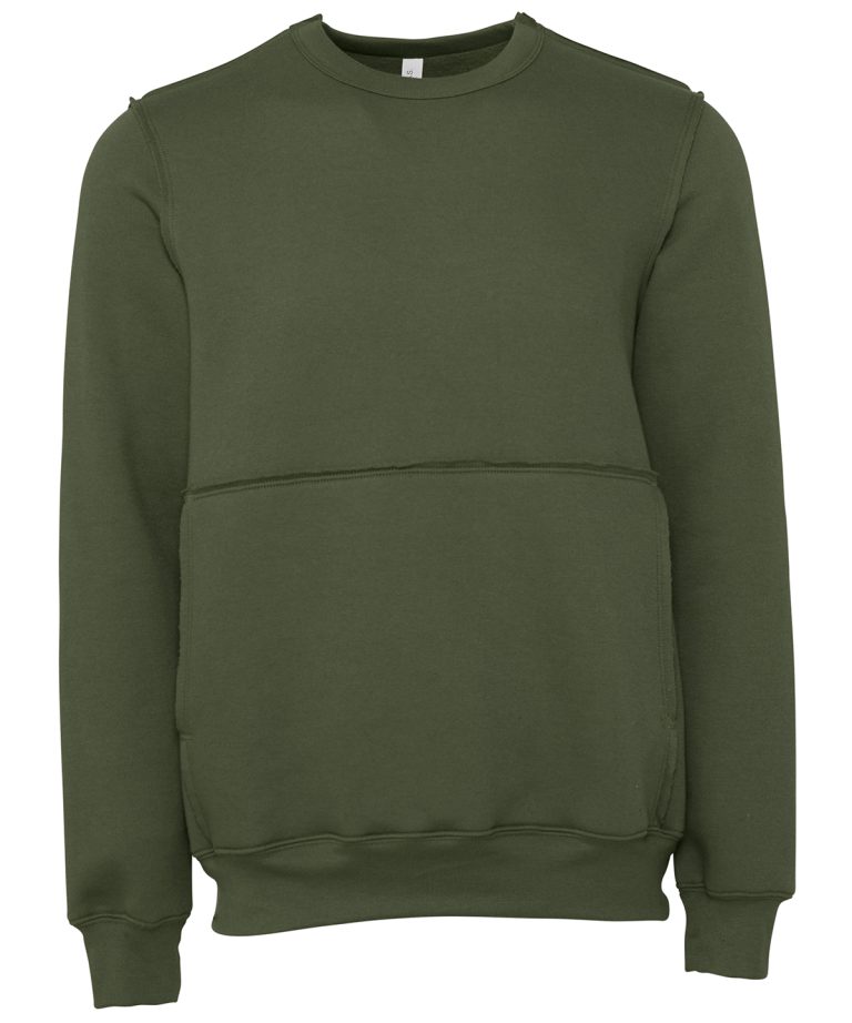Bella+Canvas &#8211; Unisex Raw &#8211; Seam Crew Pullover BE133, Vivid Promotion Workwear