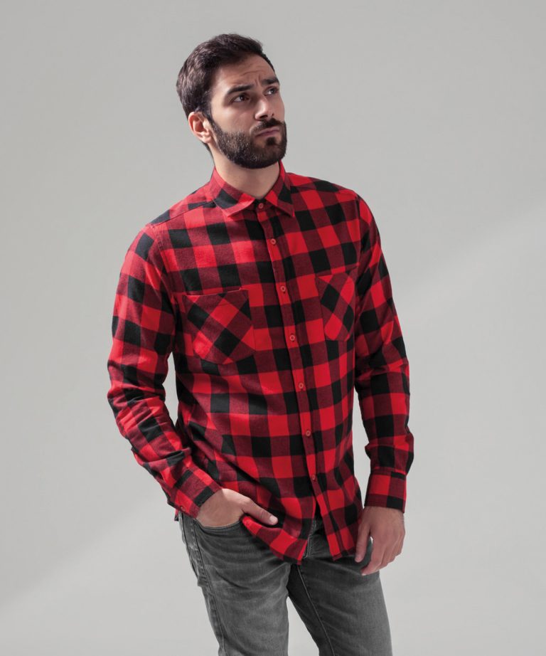 Build Your Brand &#8211; Checked Flannel Shirt BY031, Vivid Promotion Workwear