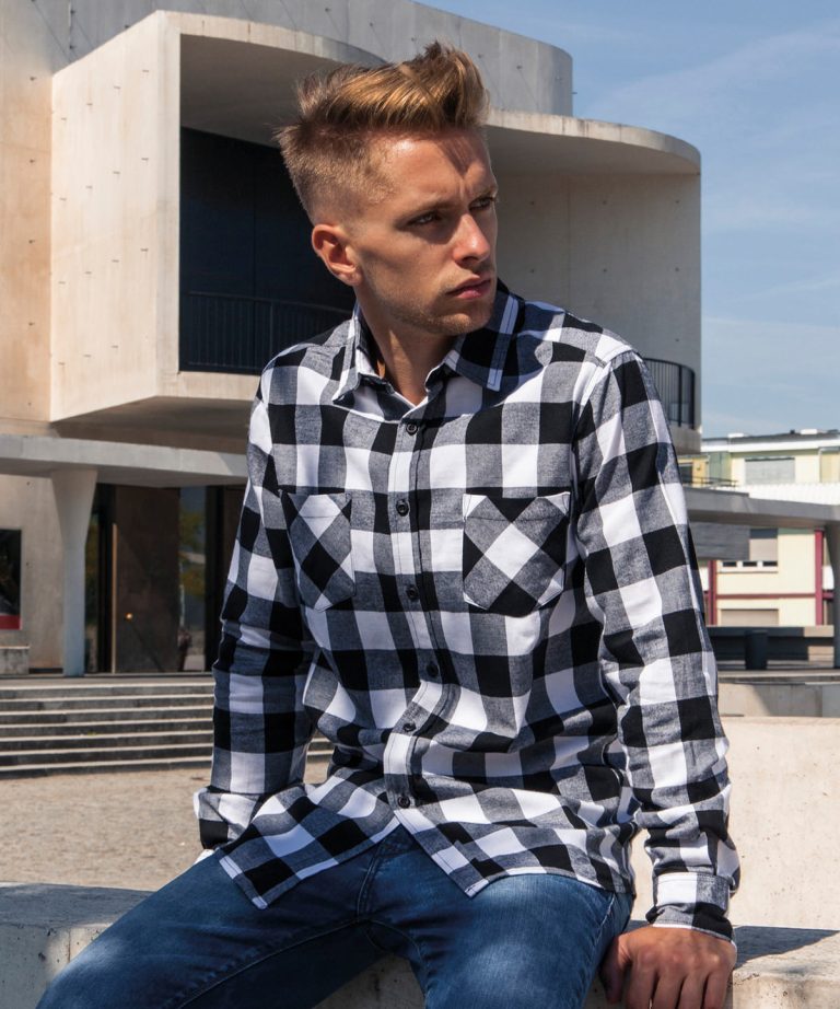 Build Your Brand - Checked Flannel Shirt BY031