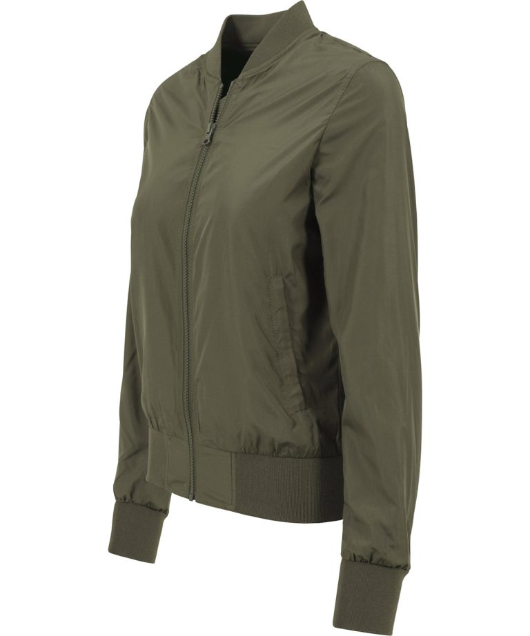 Build Your Brand &#8211; Womens Nylon Bomber Jacket BY044, Vivid Promotion Workwear