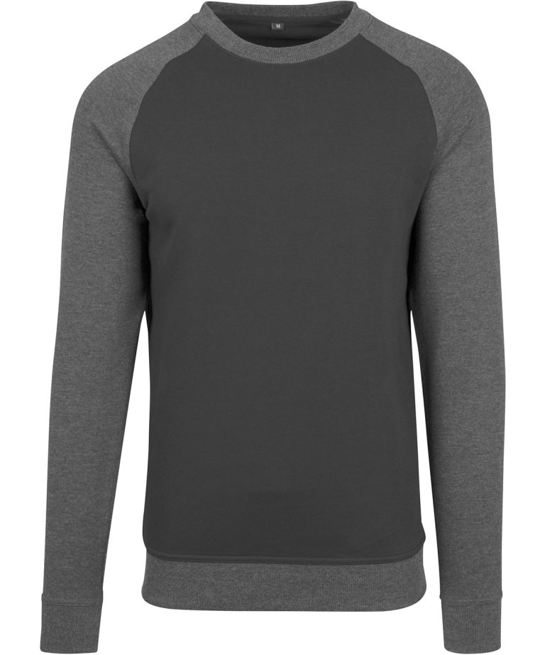 Build Your Brand &#8211; Raglan Crew Neck BY076, Vivid Promotion Workwear