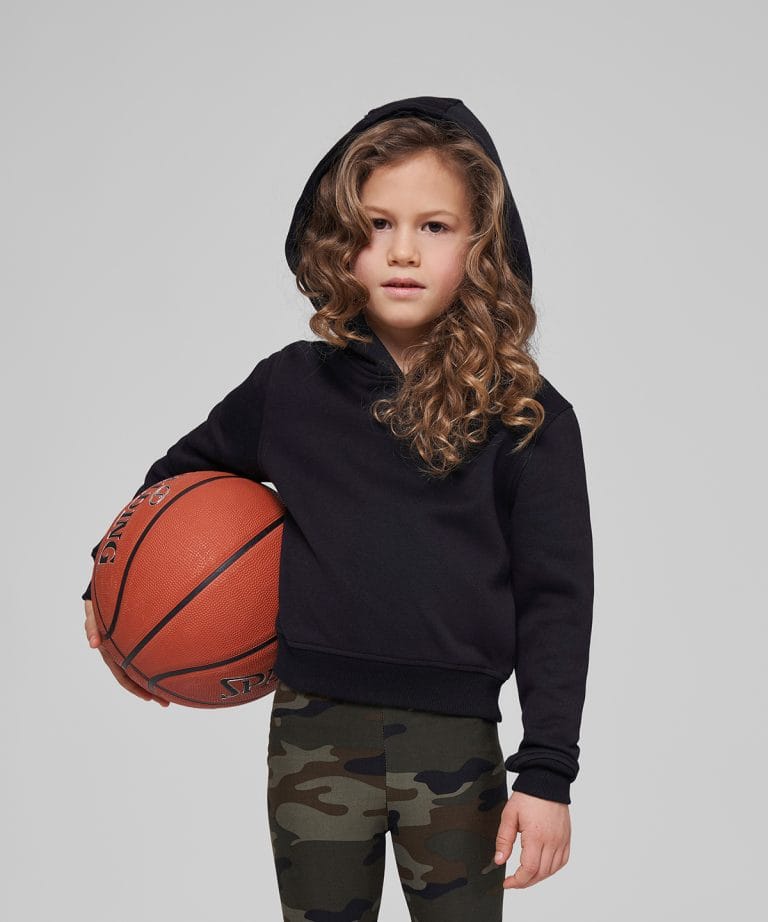 Alternative view of Build Your Brand - Girls Cropped Sweat Hoodie BY113