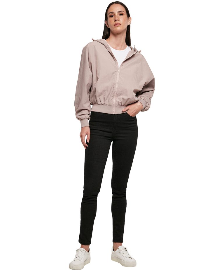 Build Your Brand &#8211; Womens Crinkle Batwing Jacket BY182, Vivid Promotion Workwear