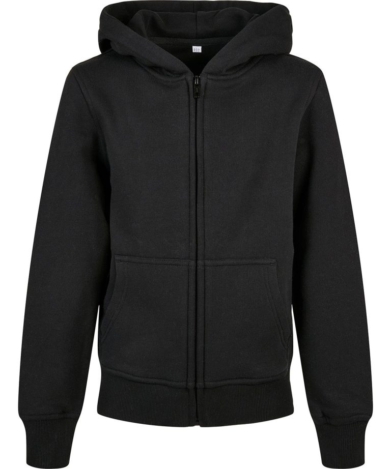 Build Your Brand - Organic Kids Basic Zip Hoodie BY188 Unisex
