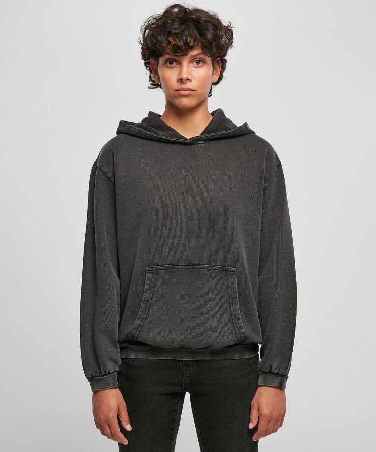 Build Your Brand &#8211; Womens Acid Washed Oversized Hoodie BY194, Vivid Promotion Workwear