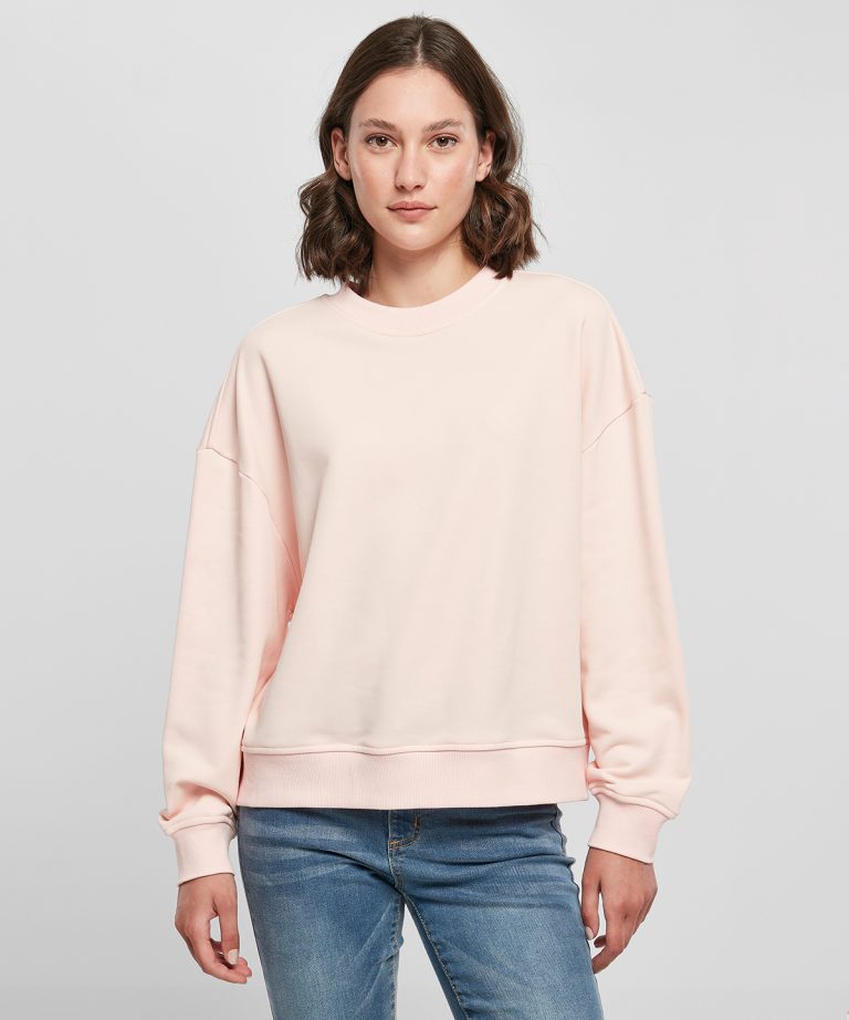 Build Your Brand &#8211; Womens Oversized Crew Neck Sweatshirt BY212, Vivid Promotion Workwear