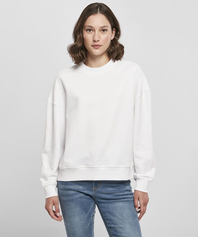 Build Your Brand &#8211; Womens Oversized Crew Neck Sweatshirt BY212, Vivid Promotion Workwear