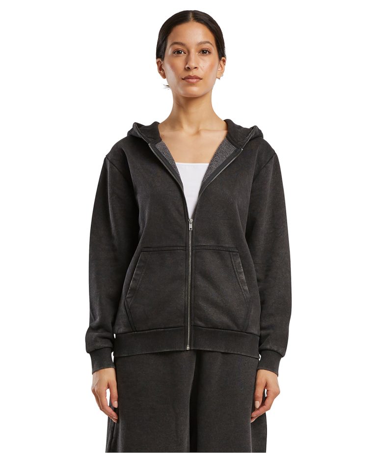 Build Your Brand &#8211; Womens Vintage Heavy Zip Hoodie BY299, Vivid Promotion Workwear