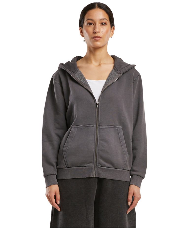 Build Your Brand &#8211; Womens Vintage Heavy Zip Hoodie BY299, Vivid Promotion Workwear