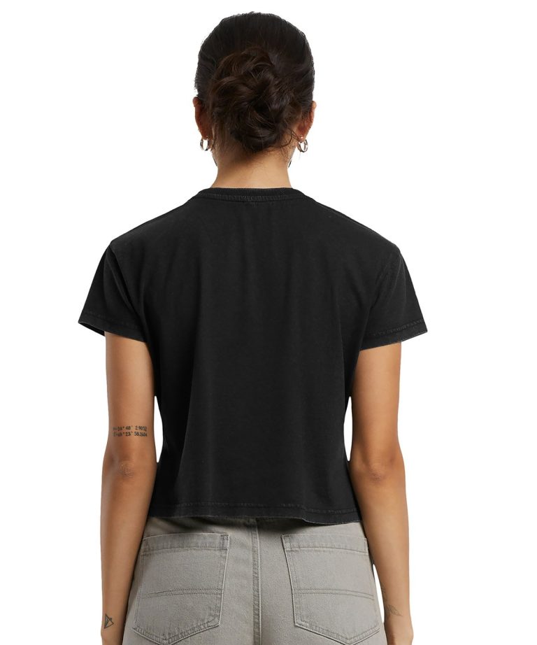 Build Your Brand &#8211; Womens Vintage Cropped Tee BY305, Vivid Promotion Workwear