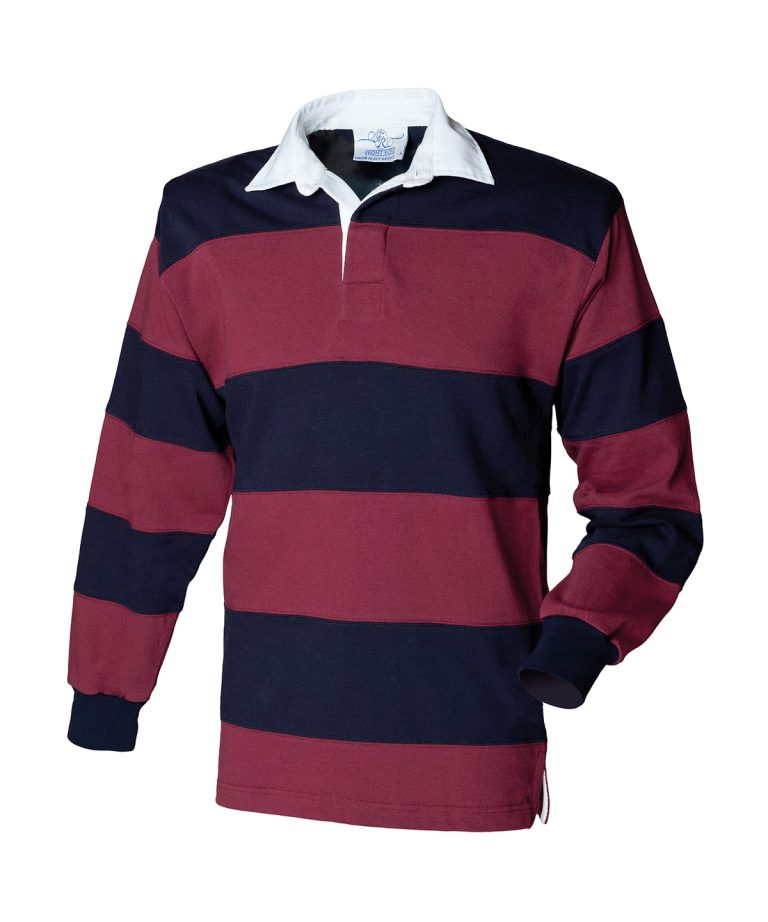 Alternative view of Front Row - Sewn Stripe Long Sleeve Rugby Shirt FR08M