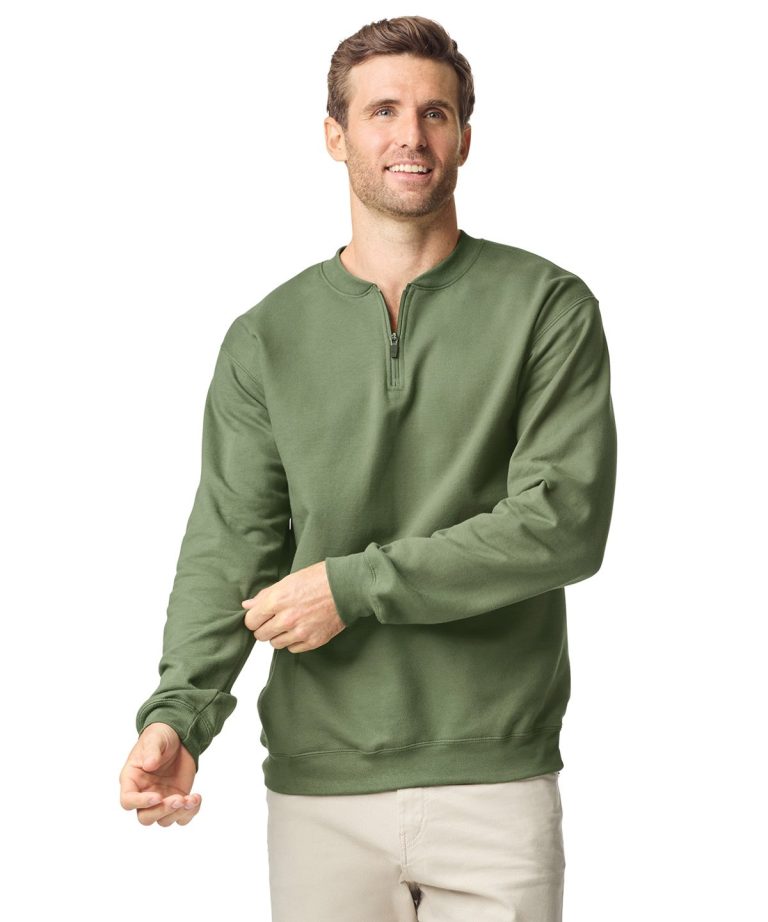 Alternative view of Gildan - Softstyle Midweight Adult Fleece 1| 4 - Zip Sweatshirt GD069
