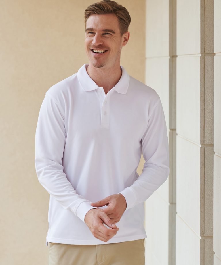 Henbury &#8211; Long Sleeve Coolplus Polo Shirt HB478, Vivid Promotion Workwear