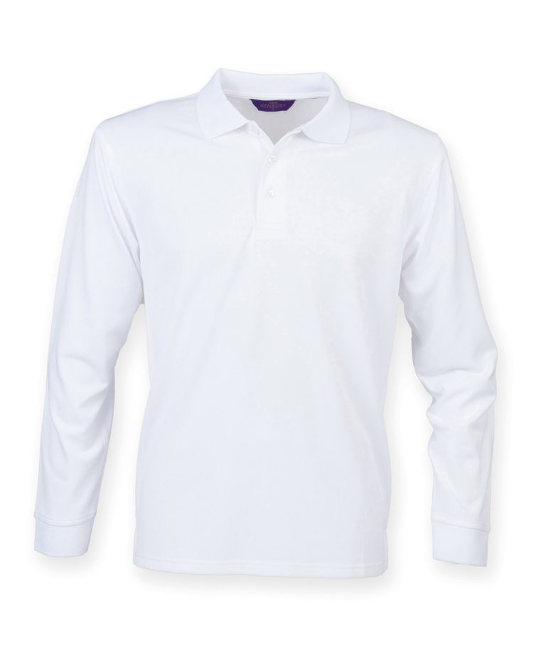 Alternative view of Henbury - Long Sleeve Coolplus Polo Shirt HB478