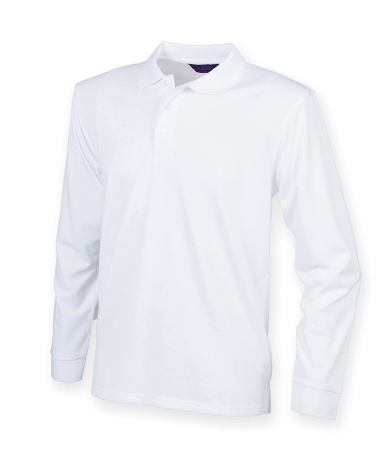 Henbury &#8211; Long Sleeve Coolplus Polo Shirt HB478, Vivid Promotion Workwear