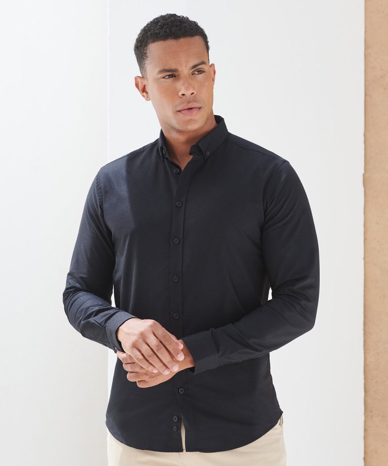 Henbury &#8211; Modern Long Sleeve Oxford Shirt HB512, Vivid Promotion Workwear