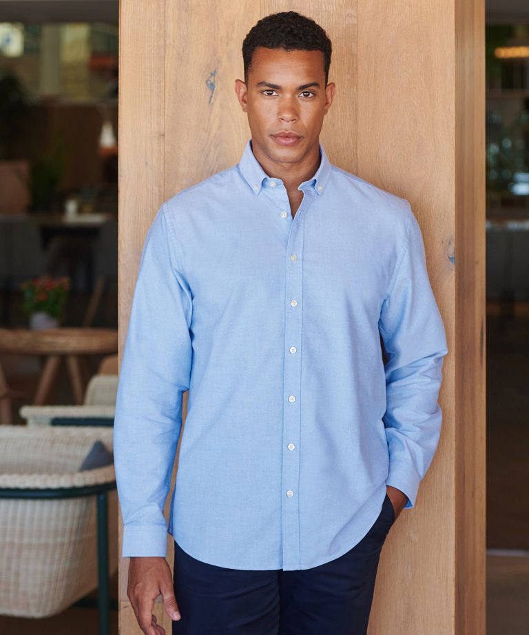 Henbury &#8211; Modern Long Sleeve Oxford Shirt HB512, Vivid Promotion Workwear