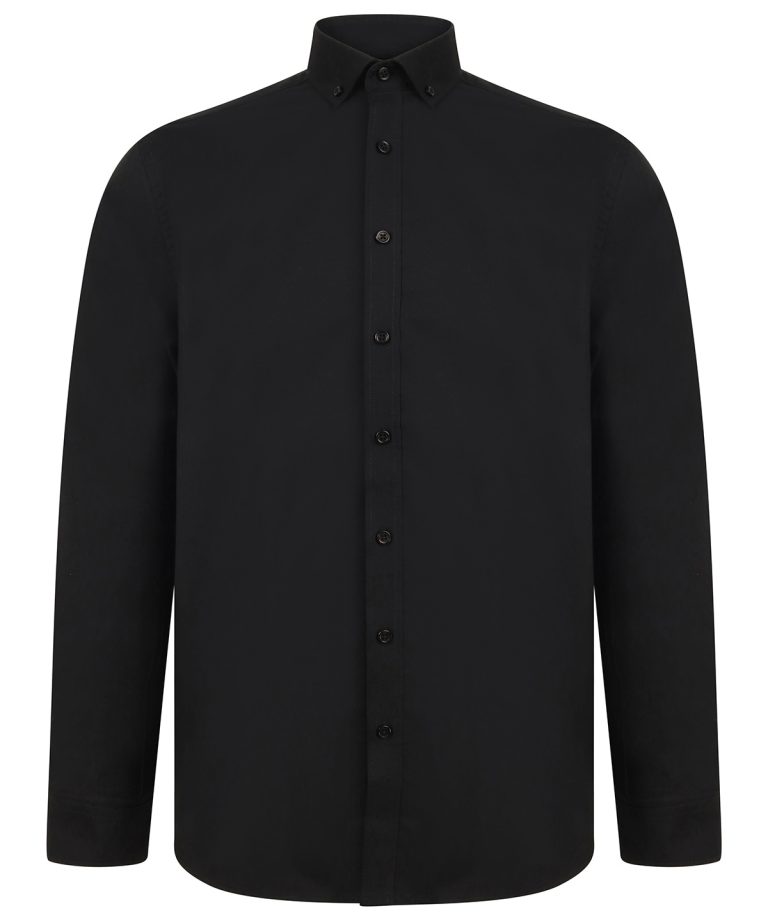 Alternative view of Henbury - Modern Long Sleeve Oxford Shirt HB512