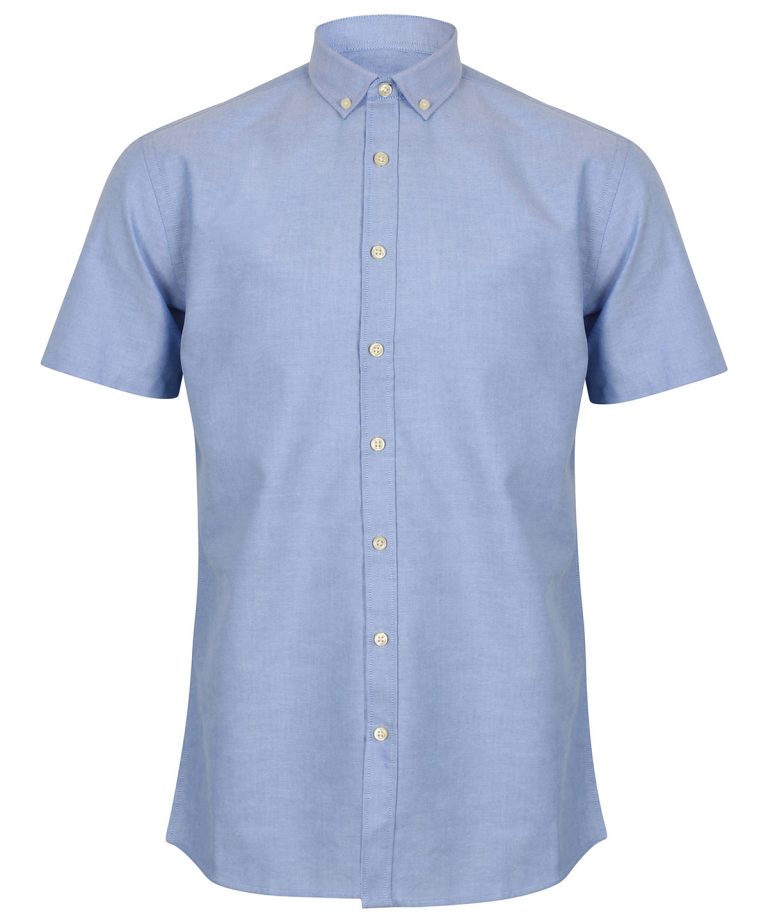 Alternative view of Henbury - Modern Short Sleeve Oxford Shirt HB517