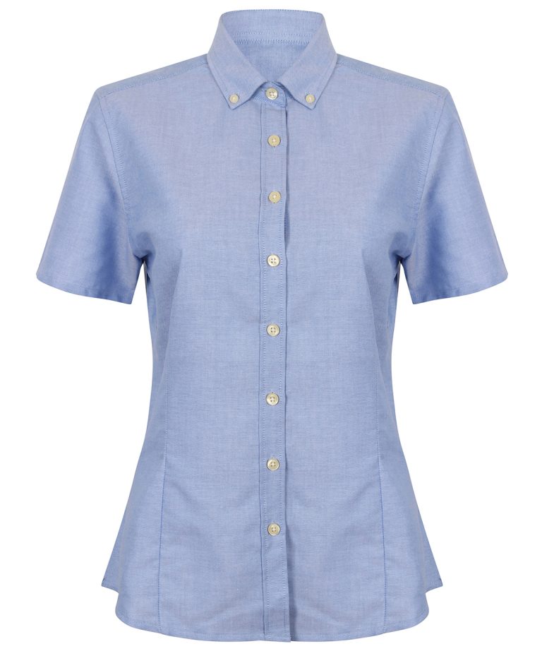 Alternative view of Henbury - Womens Modern Short Sleeve Oxford Shirt HB518