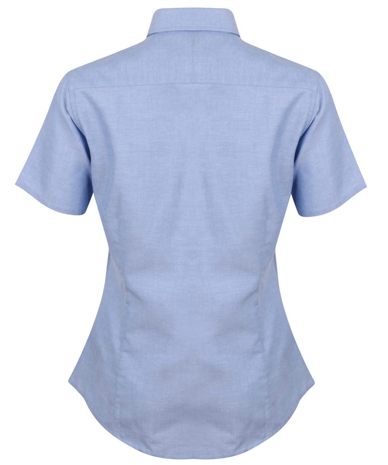 Henbury &#8211; Womens Modern Short Sleeve Oxford Shirt HB518, Vivid Promotion Workwear