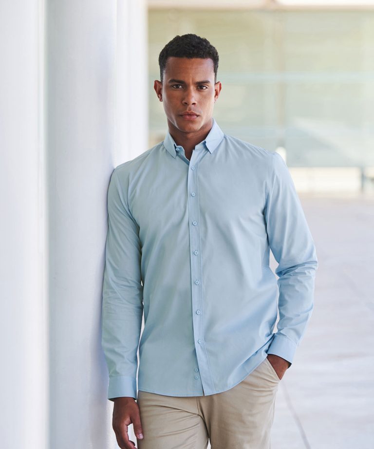 Henbury &#8211; Long Sleeve Cotton &#8211; Feel Coolplus Shirt HB582, Vivid Promotion Workwear