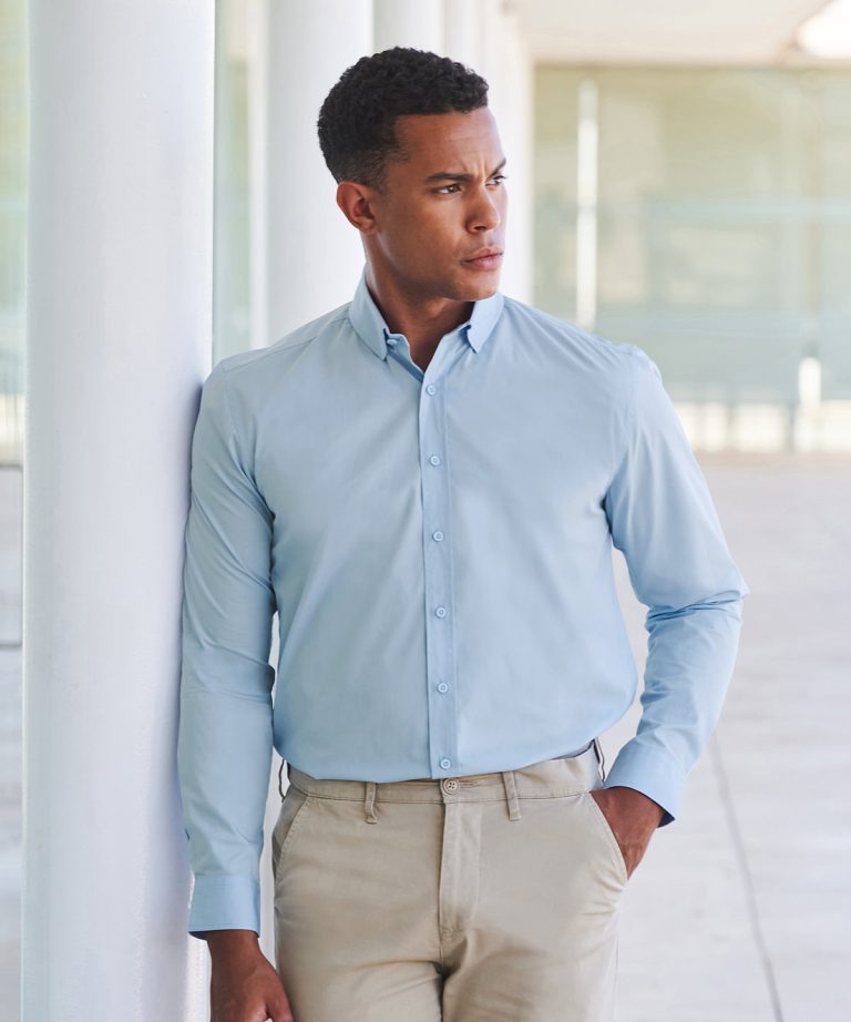 Alternative view of Henbury - Long Sleeve Cotton - Feel Coolplus Shirt HB582