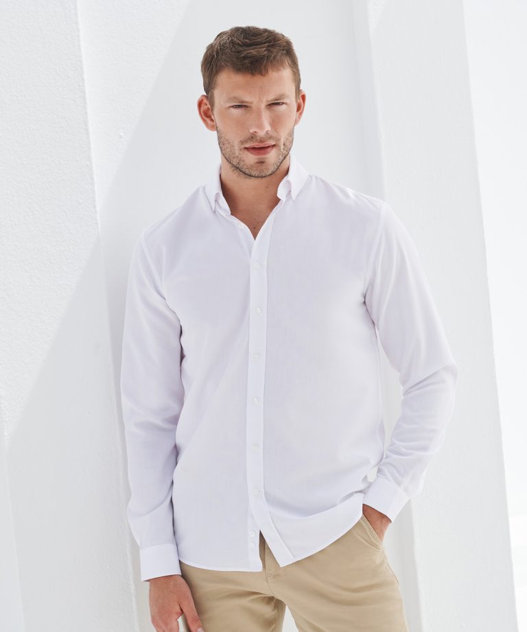 Henbury &#8211; Long Sleeve Cotton &#8211; Feel Coolplus Shirt HB582, Vivid Promotion Workwear