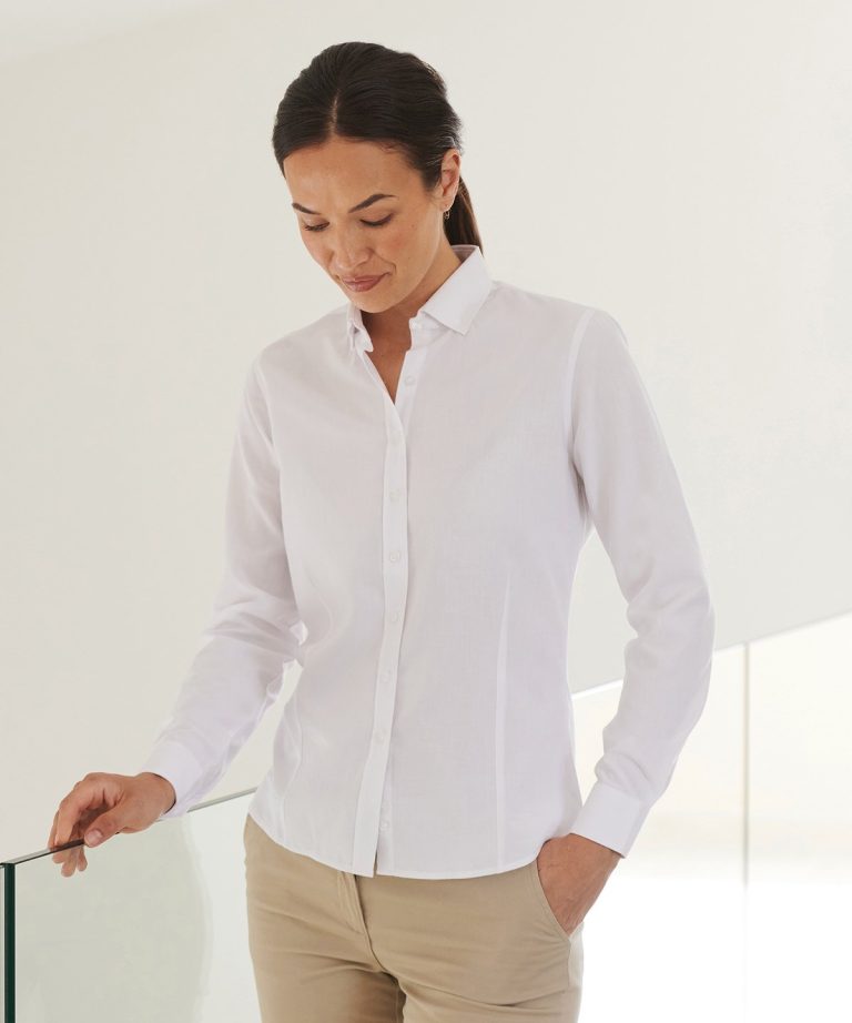 Alternative view of Henbury - Womens Long Sleeve Cotton - Feel Coolplus Shirt HB583