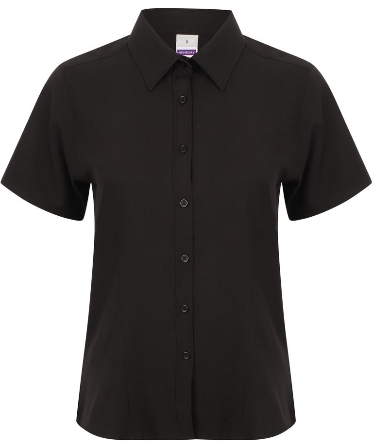 Alternative view of Henbury - Womens Wicking Antibacterial Short Sleeve Shirt HB596