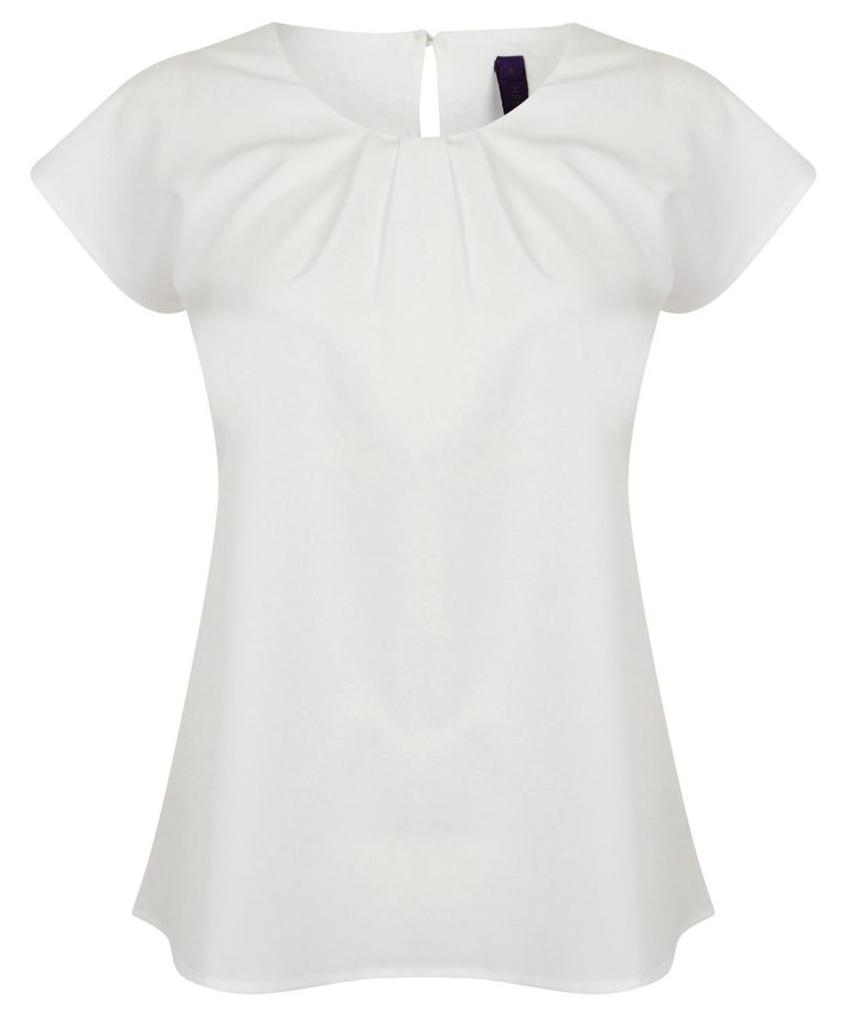 Alternative view of Henbury - Womens Pleat Front Short Sleeve Blouse HB597