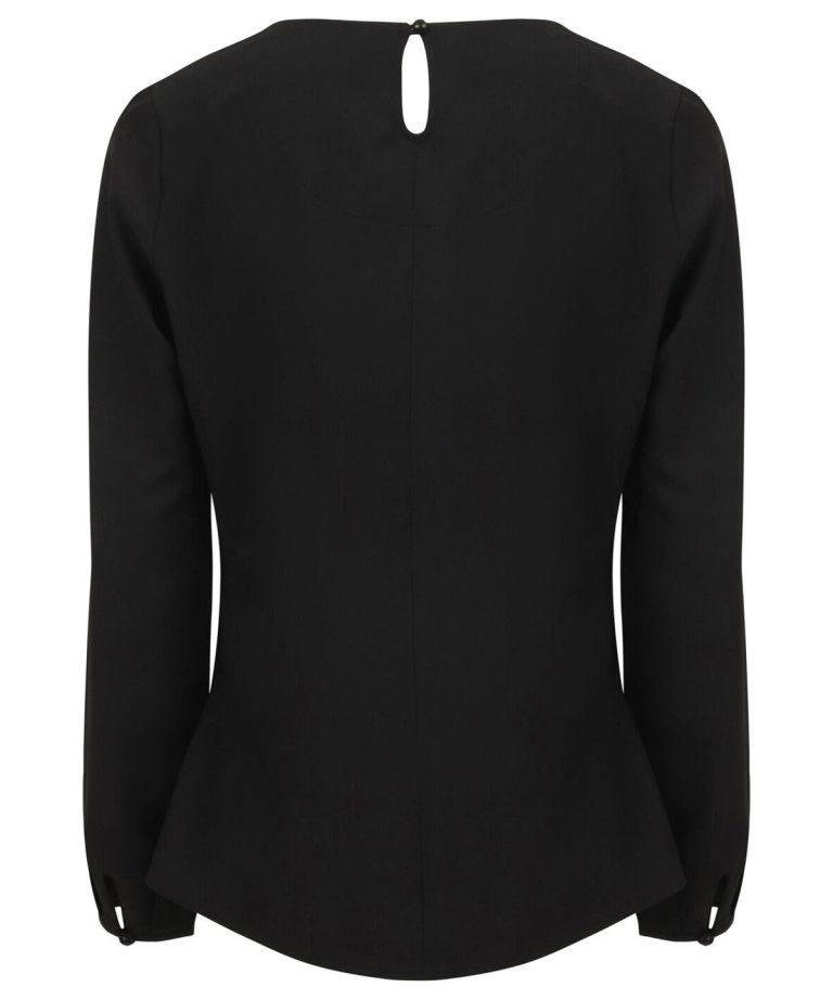 Henbury &#8211; Womens Pleat Front Long Sleeve Blouse HB598, Vivid Promotion Workwear