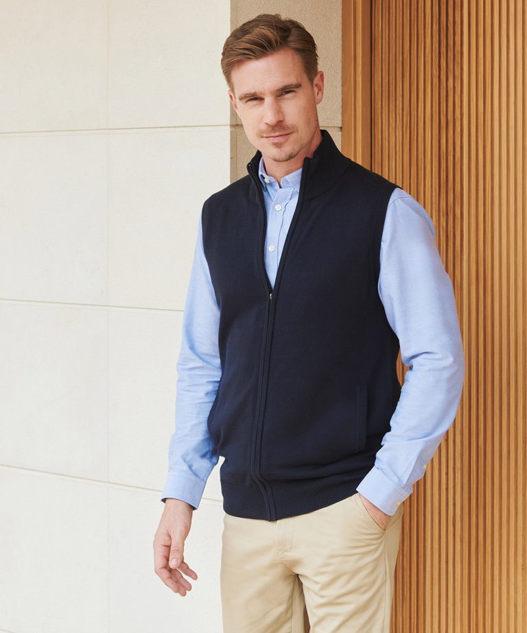 Henbury &#8211; Sleeveless Zip &#8211; Through Jumper HB711, Vivid Promotion Workwear