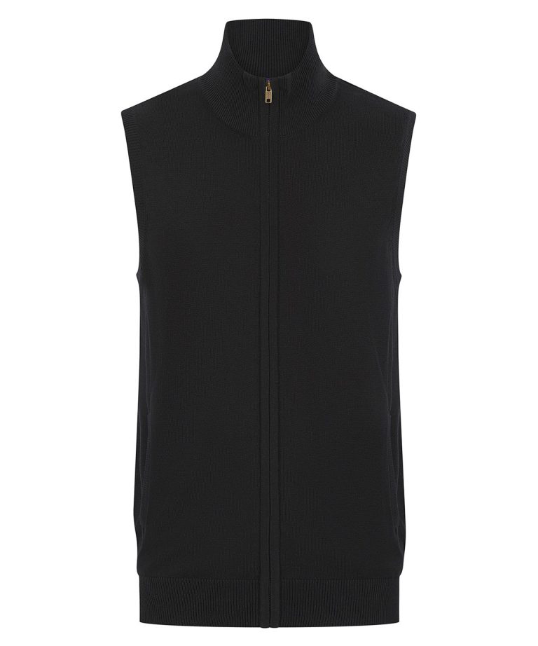 Alternative view of Henbury - Sleeveless Zip - Through Jumper HB711