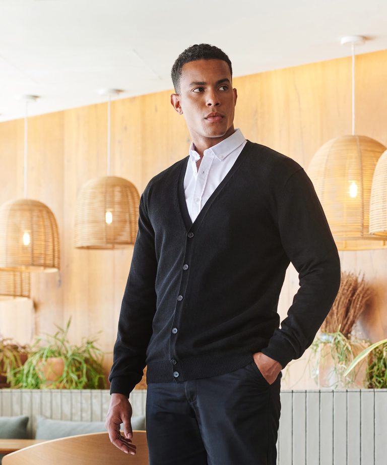 Henbury - V-Button Cardigan HB722