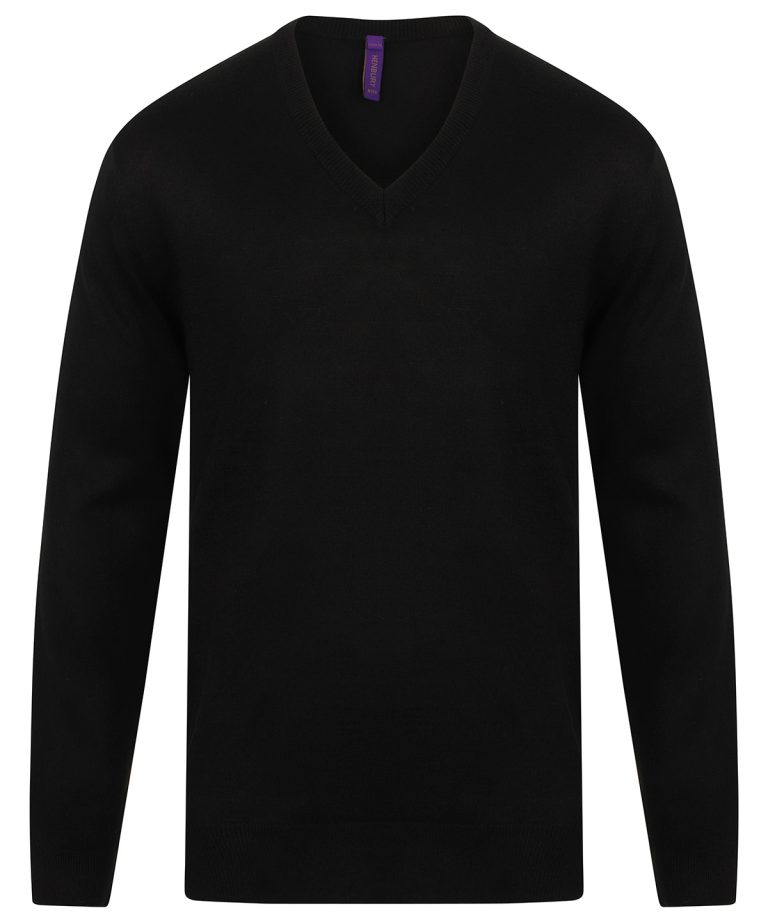 Alternative view of Henbury - Cashmere Touch Acrylic V-Neck Jumper HB760
